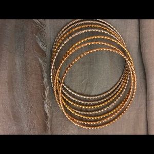 Gold ,silver ,  2-tone bangles